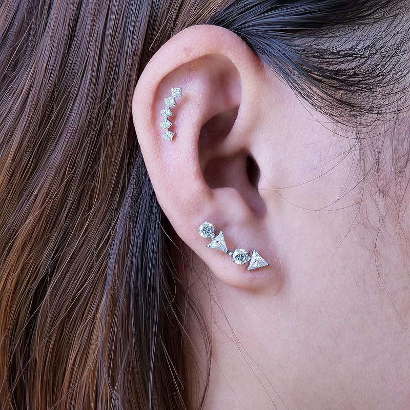 Limerencia Pure Chita Earrings Medical Titanium Earrings Compatible with Metal Allergies Leaving the Second Piercing On 1 Pair for Sensitive Ears