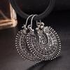 Retro Ethnic Hollow Out Carving U-Shaped Basket Women Wire Hoop Drop Earrings