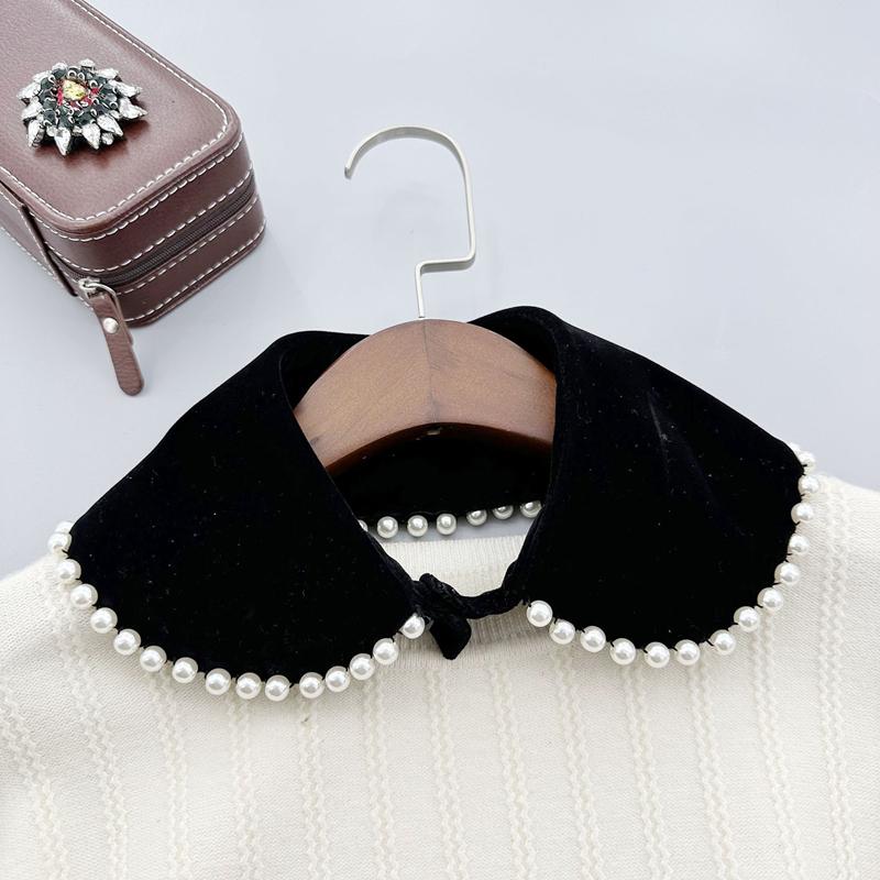 Fashion Pearl Decorative Fake Collar Shirt Sweater Dress Detachable Lapel False Collar For Women Girls Neck Accessory