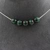 Stones and Minerals. Necklace 5 Malachite Beads from Congo Quality 7A 8 Mm. Steel Chain Necklace Women, Men. Custom Size