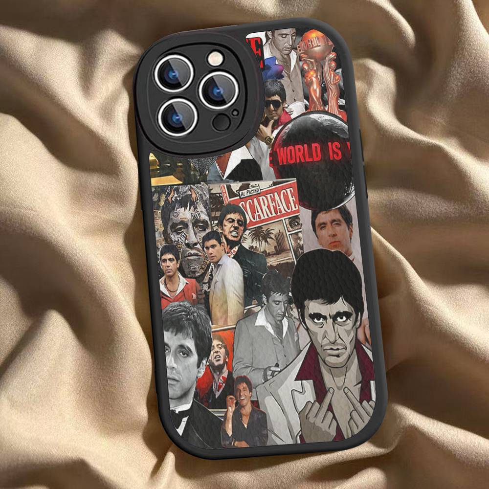 Винтажный Классический Чехол для Телефона из ПУ Кожи S-scarface Для IPhone 16 15 14 13 12 11 Pro Max Plus Задняя Крышка Fundas