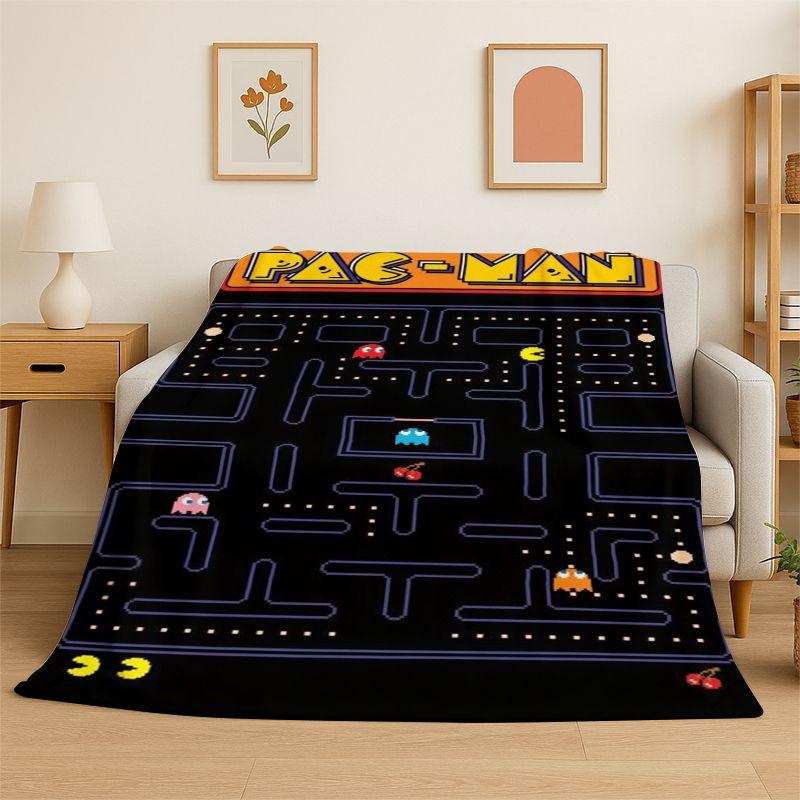 Retro P-Pacman Game Soft Flannel Throw Blanket,Cozy Blanket for Bed,Couch,Sofa,Bedroom,Living Room,Travel,Picnic Camping