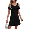 Женские летние модные повседневные платья с v-образным вырезом и короткими рукавами без бретелек