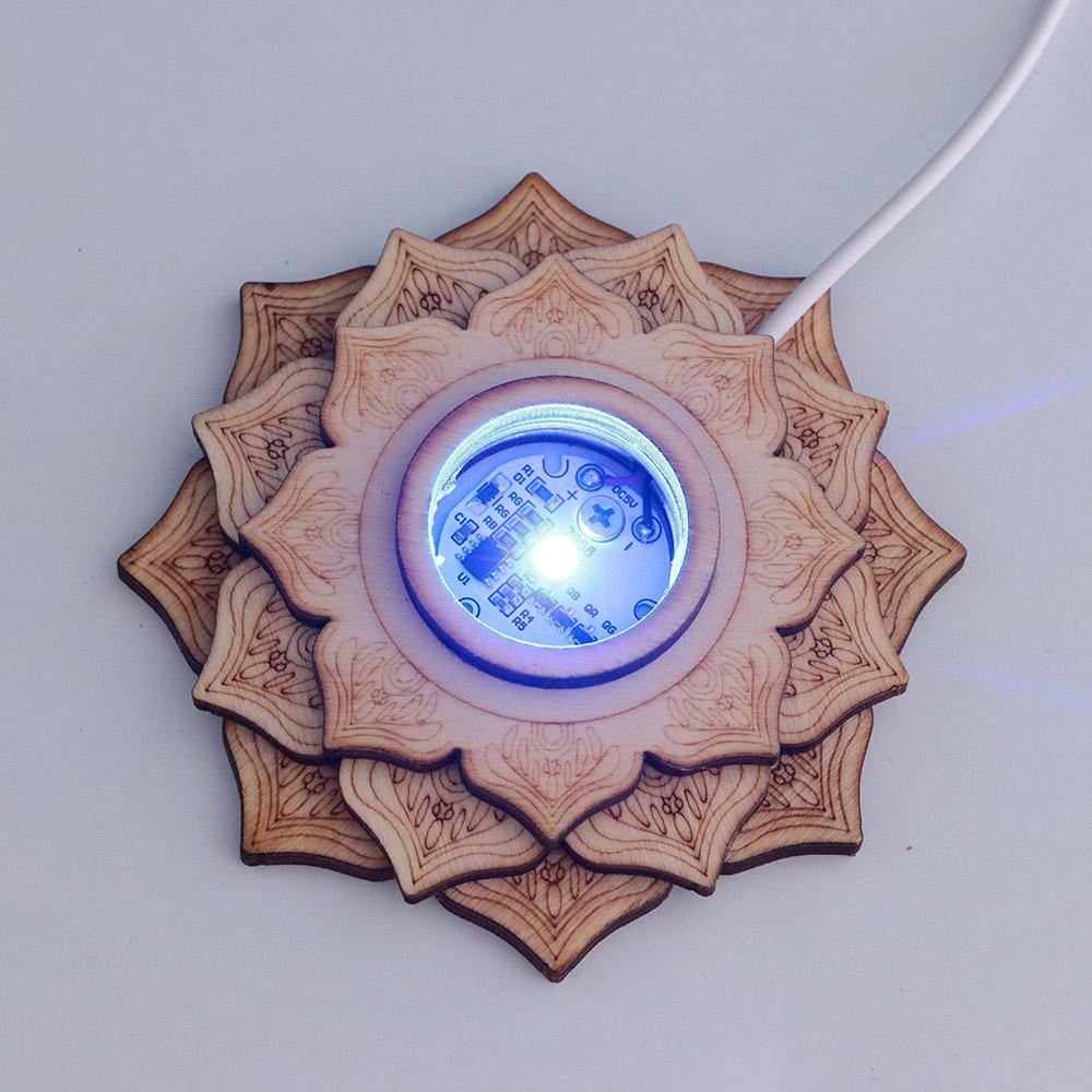 Light Lotus Shape Natural Stones Sphere Holder Home Decoration Crystal Ball Base Crystal Ball Stand