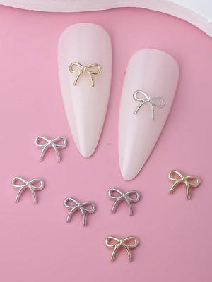 10 шт. подвески-бантики для ногтей 3D сплав ленты украшения для ногтей DIY драгоценные камни для ногтей подходят для девочек и женщин принадлежности для ногтей