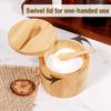 Банки для соли, приправы, банка для перца, бамбуковая коробка для приправ, чаша для хранения, набор горшков, деревянный контейнер для сахара, держатель с функцией крышки, несколько чаш