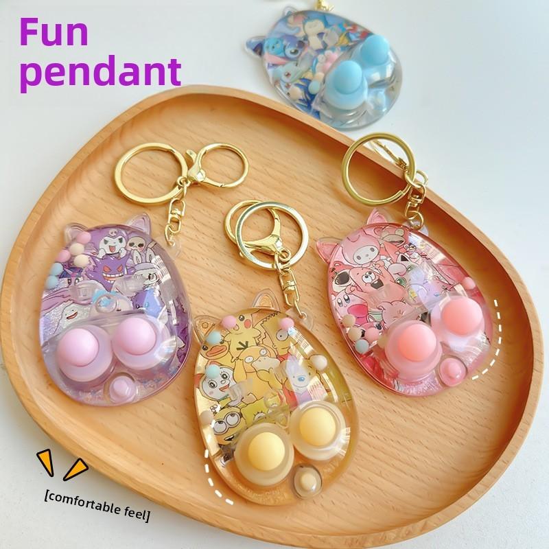 Patrick Psyduck Stitch Star Print Handheld Water Ring Toss Game Pendant Console