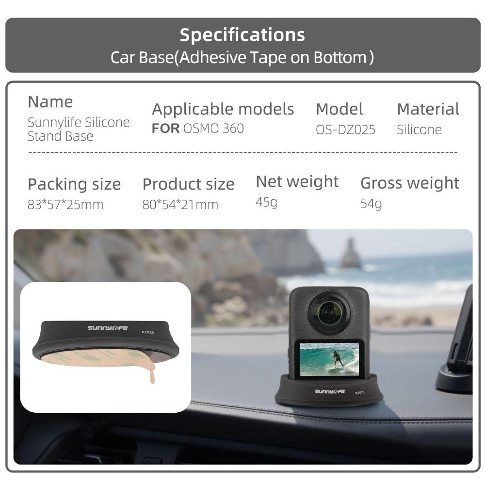 Fixed Desktop Base Silicone Car Mount Bracket for DJI Osmo 360 Action Camera Accessories