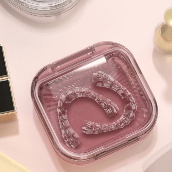 Портативный дорожный держатель для ватных палочек, коробка для хранения зубных протезов, полупрозрачный пылезащитный компактный размер, диспенсер для нити, органайзер для резинок для волос