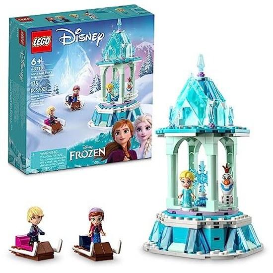 LEGO Disney Frozen Anna Elsas Magical Carousel 43218 Ice Palace Building Toy Set Princess Elsa Olaf Included 6th Birthday Gift