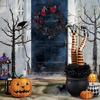 Halloween Wreath Dead Branch Garland Spooky Realistic Simulation Flower Black Decorative Wreath Door Hanging Festive Rattan Ring
