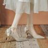 Модные роскошные блестящие туфли-лодочки цвета шампанского для женщин 2024 года, новые милые свадебные туфли с бисером, элегантные и простые женские туфли для платья Zapatos