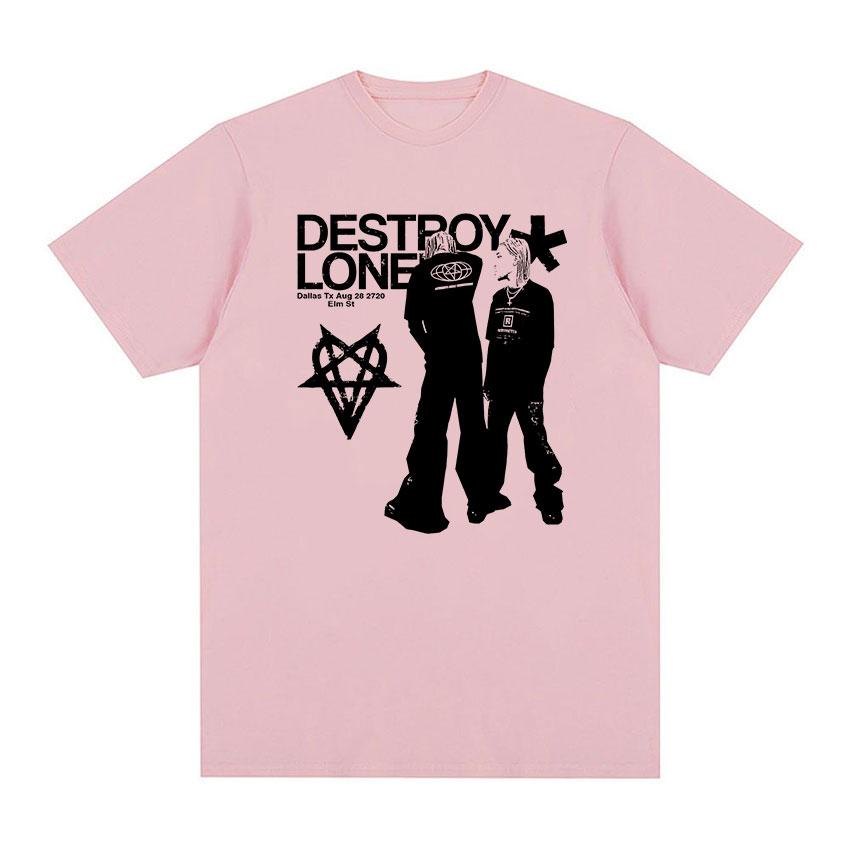 Футболка с графикой рэпера Playboi Carti Destroy Lonely, мужская мода, Харадзюку, ретро футболки, хип-хоп, готическая одежда, футболки оверсайз