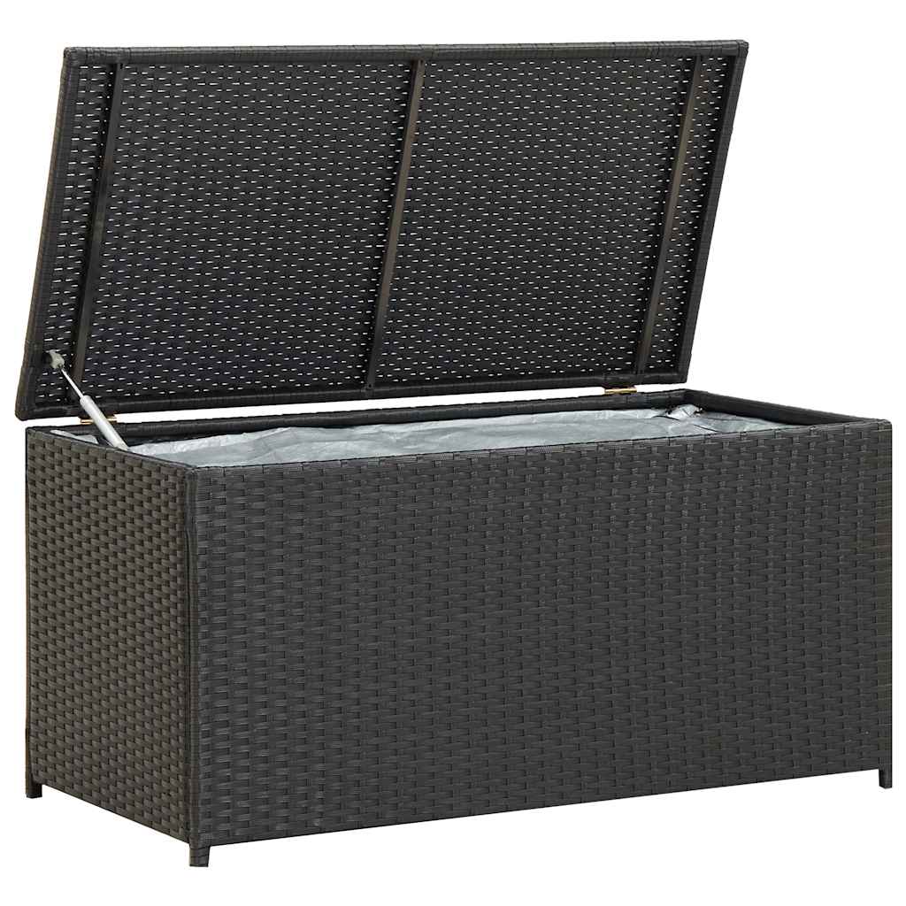 Garden Storage Box Poly Rattan 100 x 50 x 50 cm Black