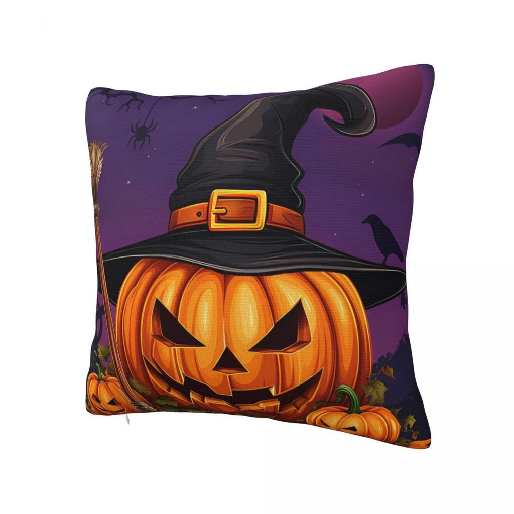 Pillow Case Trick Or Treat Pumpkins Halloween Square Pillow Cover Novelty Cushion Pillowcases For Office Car Home Decorative