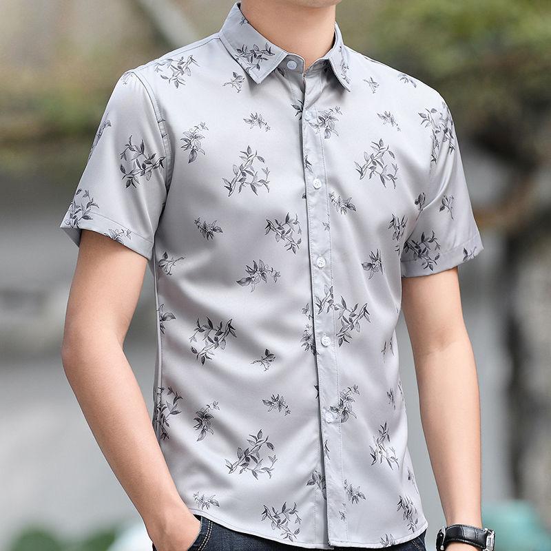 Мужская рубашка с короткими рукавами, новая летняя повседневная рубашка в клетку, тонкая трендовая красивая рубашка с карманами