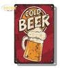 Винтажный металлический плакат с холодным пивом, ретро жестяная вывеска для напитков, бар, клуб, паб, настенная художественная декоративная тарелка для современного домашнего декора, эстетические подарки