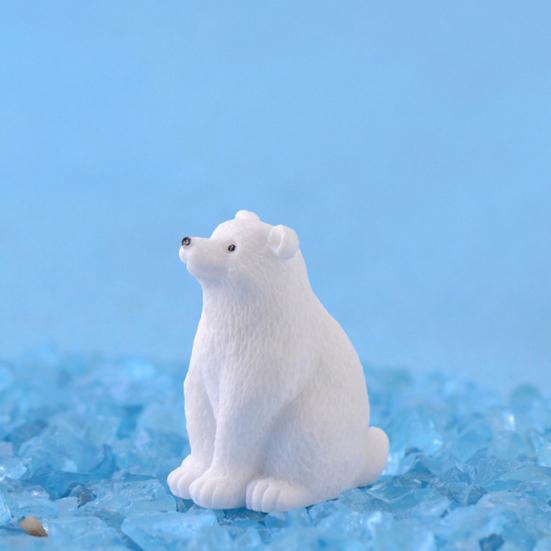 2шт милый белый медведь миниатюрный пейзаж бонсай орнамент настольное украшение подарок
