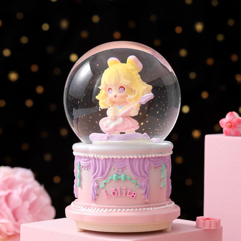 Dreamy Unicorn Crystal Ball Luminous Music Box - Snowflake Gift for Best Friend, Creative Qixi Present