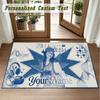 Crystal Velvet Square Rug Custom NameBillie Eilish Pattern Non Slip Home Floor Decor Rug