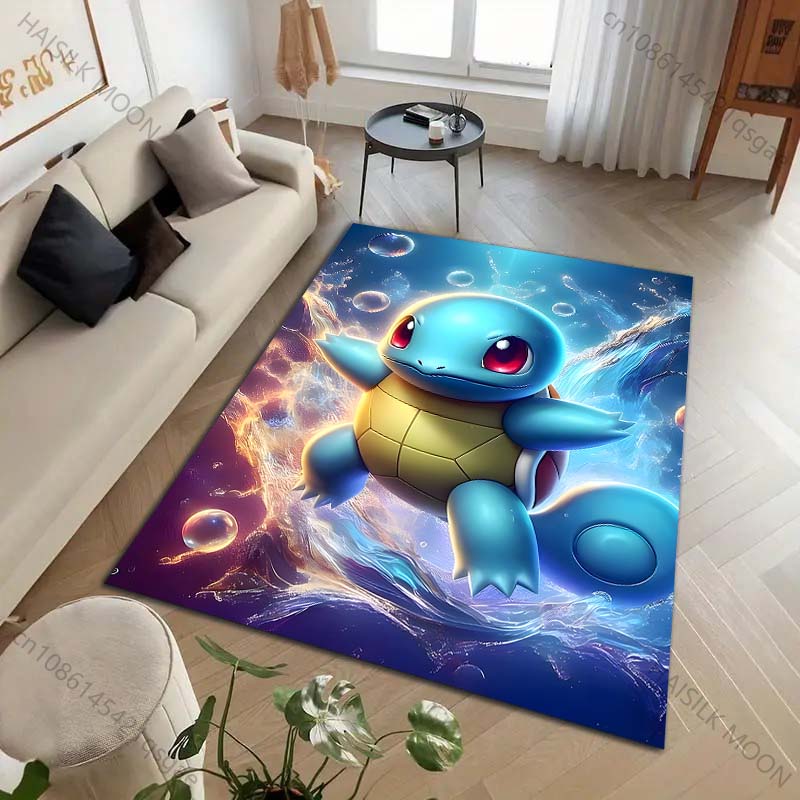 1PC Japanese Pokémon Squirtle Print Carpet for Living Room Bedroom Kid's Room Home Decor Area Rug Sofa Cloakroom Play Mat