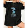 Oversized T-Shirt Black Owl And Text I M Not Short I M Just More Down To Earth Than Most People Casual Wear For Women