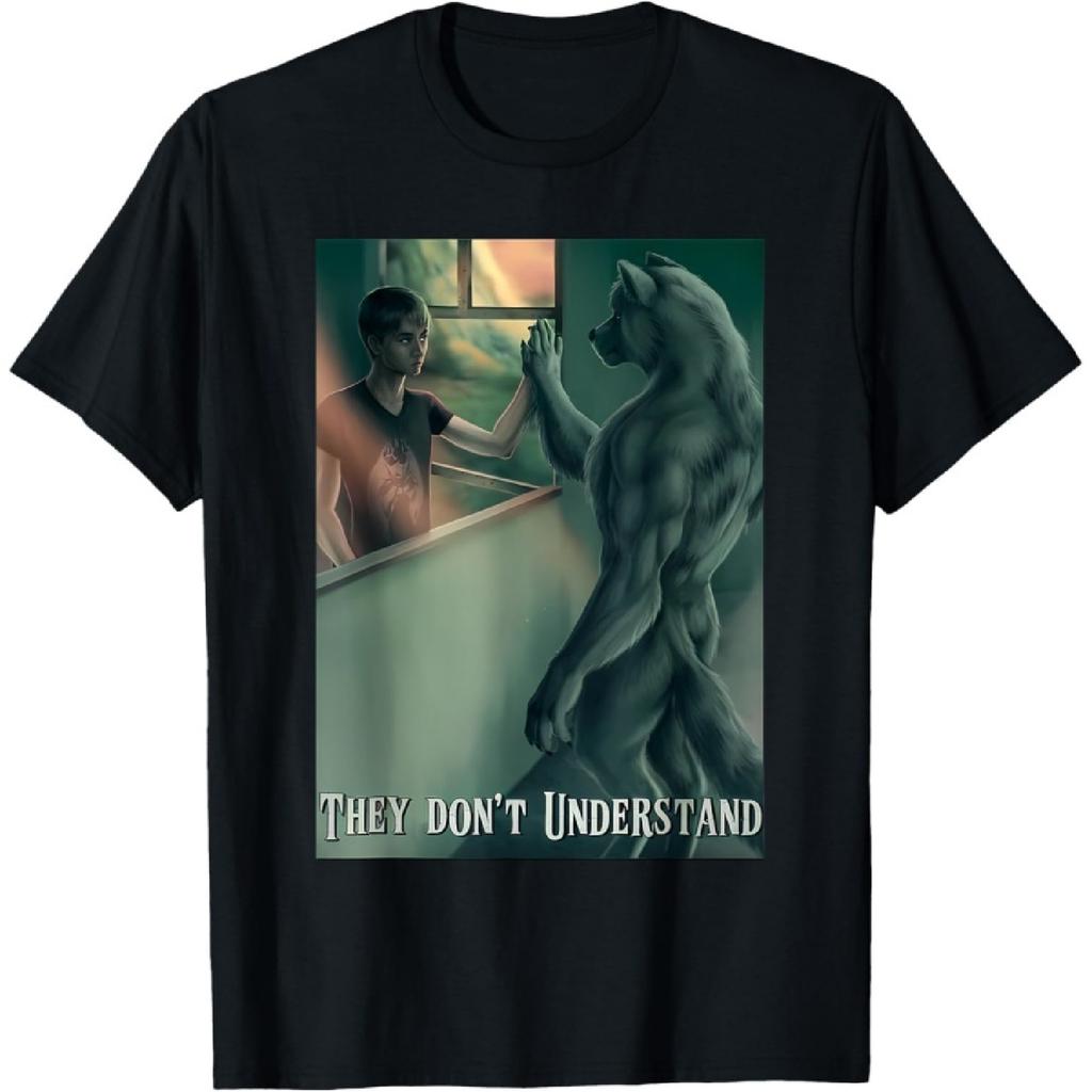 CHDHEVEGOD Ripping Wolf Meme Werewolf They Don't Understand T-Shirt