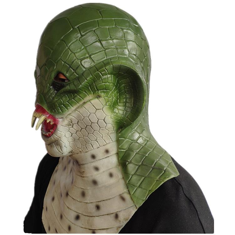Halloween Zodiac Snake Head Mask - Spooky cosplay Animal Head Cobra Mask Latex Headgear