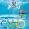 8 Pieces Diving Fish Ring Toys Swimming Pool Fun Water Sports Accessories Dive Rings
