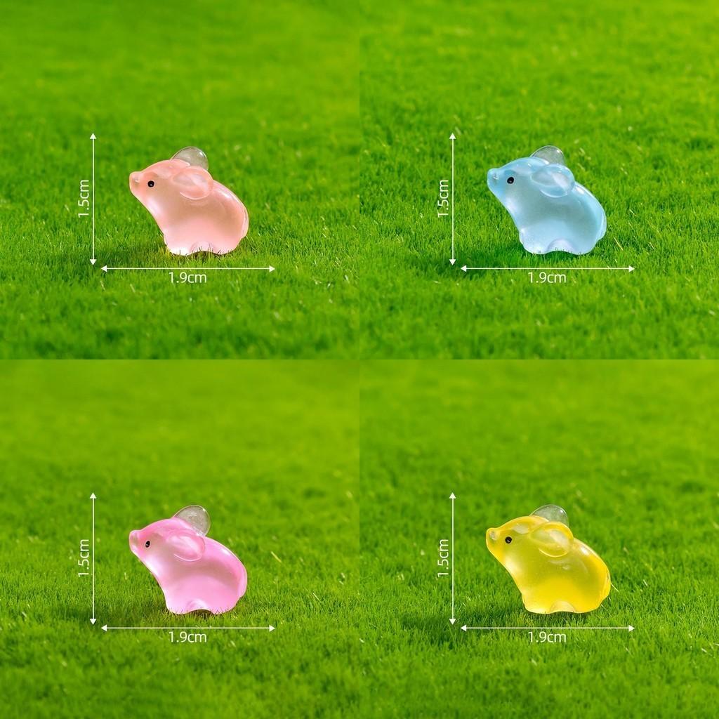 Светящаяся в темноте мини-фигурка поросенка из смолы для DIY мохового сада и рукоделия