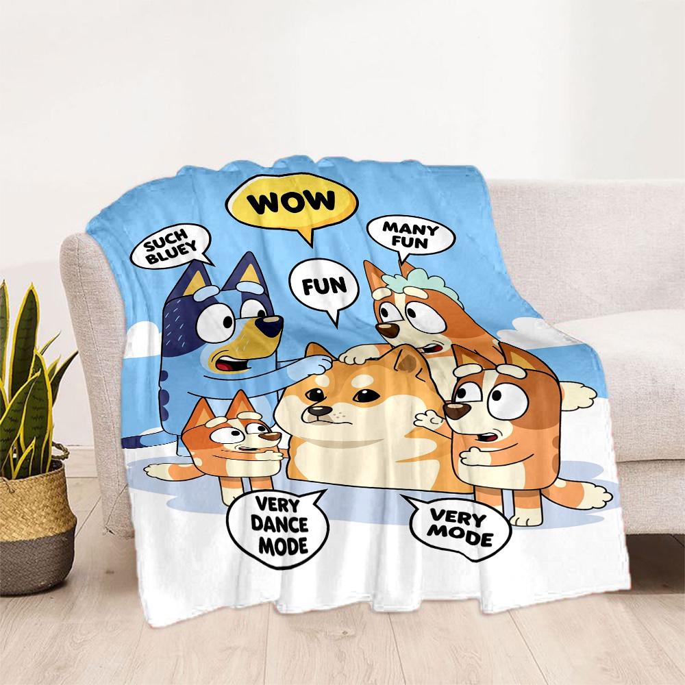 Bluey Family Adventure Blanket Comfortable Great for Office Livingroom Picnics Four Seasons Universal Stylish Decor