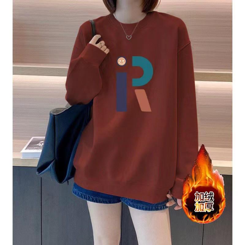 Vintage Letter Print Crew Neck Sweatshirt Loose Fit Long Sleeve Top Fall Winter Streetwear