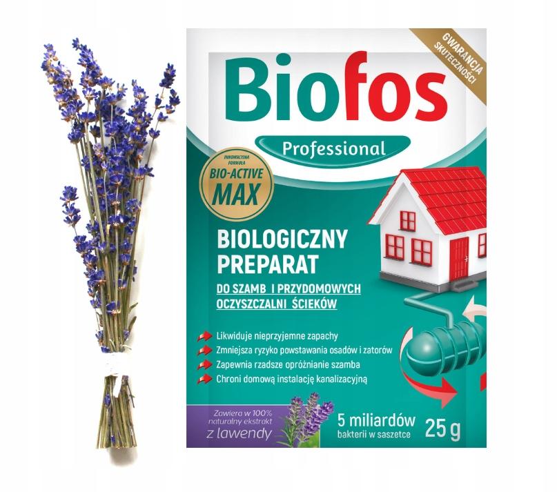 Preparat Do Szamb Biofos 25G Saszetka, Aktywne Bakterie I Enzymy, Lawendowy