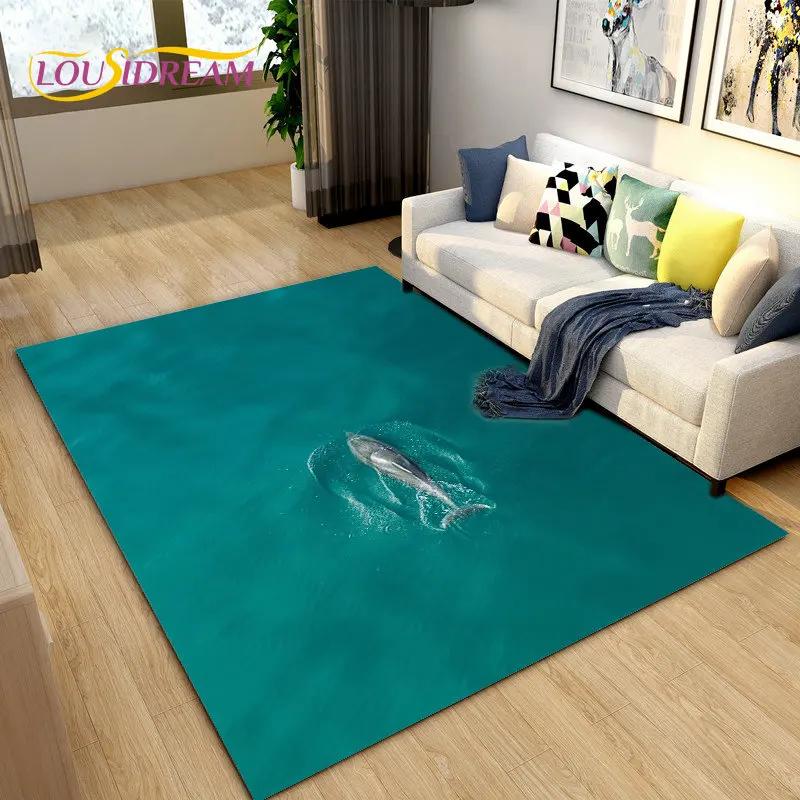 3D коврик с океаном, морской водой, пляжем, водным пейзажем, коврик для гостиной, спальни, дивана, коврик для двери, детский нескользящий напольный коврик