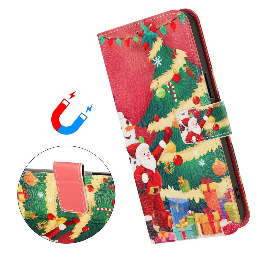 Christmas Marble Leather Case Samsung Galaxy A17 A26 A36 A56 A16 A06 A56 A15 A71 A51 A81 A91 A13 A04S Phone Wallet Flip Cover Card Holder Stand Bags