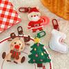 Elk Cartoon Santa Claus Keychain Christmas Tree Christmas Plush Keyring  Birthday Gift