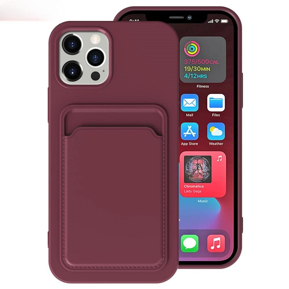 Матовый мягкий TPU бампер с выдвижным слотом для карт для IPhone 16 15 14 13 12 11 Pro Max Plus Mini X XS XR Max Противоударный чехол-кошелек