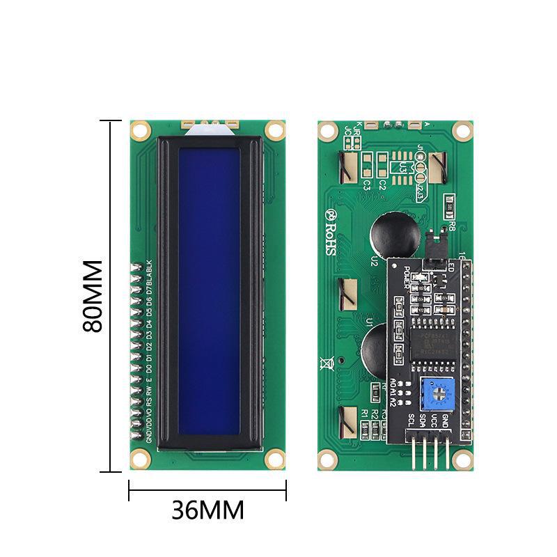 ЖК-модуль I2C 1602 с синим экраном, файлы библиотеки включены; Доступно с синим или зеленым экраном