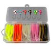 1 Set Fishing Lure Starter Kit Ice Fishing Jigs Heads with Soft Baits for Walleye Micro Ice Fishing Gear