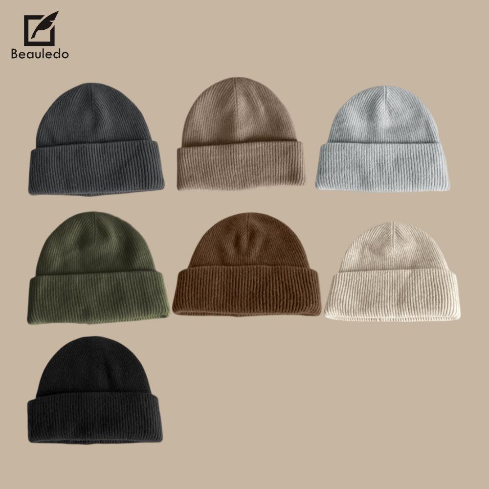 Женская шерстяная шапка Тепло и защита ушей Вязаная шапка Большая голова Маленькое лицо