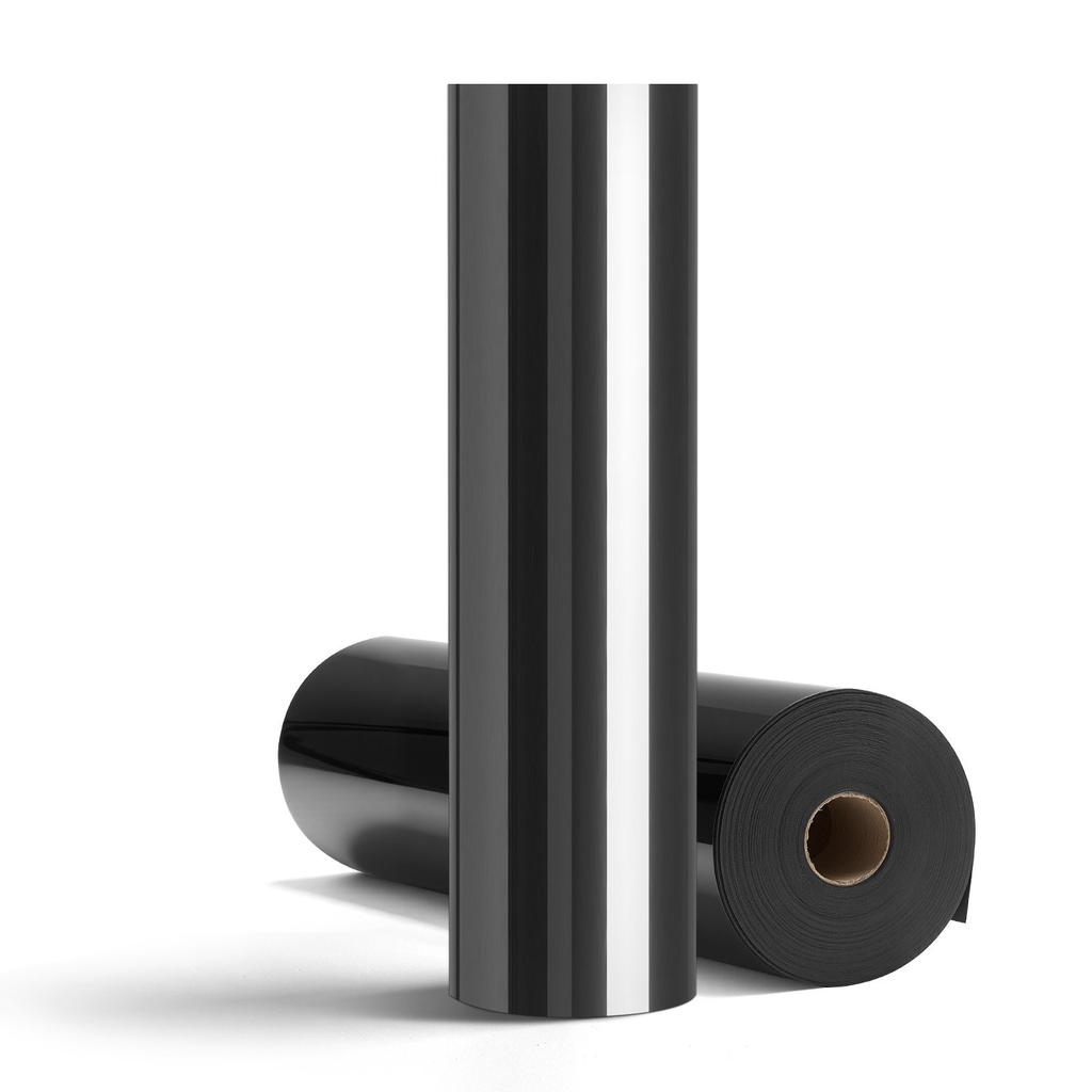 VEVOR Heat Transfer Vinyl, 304.8 x 21336mm, Glossy Black HTV Iron on Vinyl Roll, Easy to Cut and Weed, Strong Adhesion