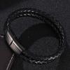 Jewelry Of Men Black Braided Leather Bracelet Cuff Bracelet Bangle Fashion Gift