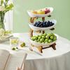 3-layer Fruit Blue, with Bamboo and Wood Racks, Dish Decoration Baskets, Pantry Organizers and Storage, Storage Shelves