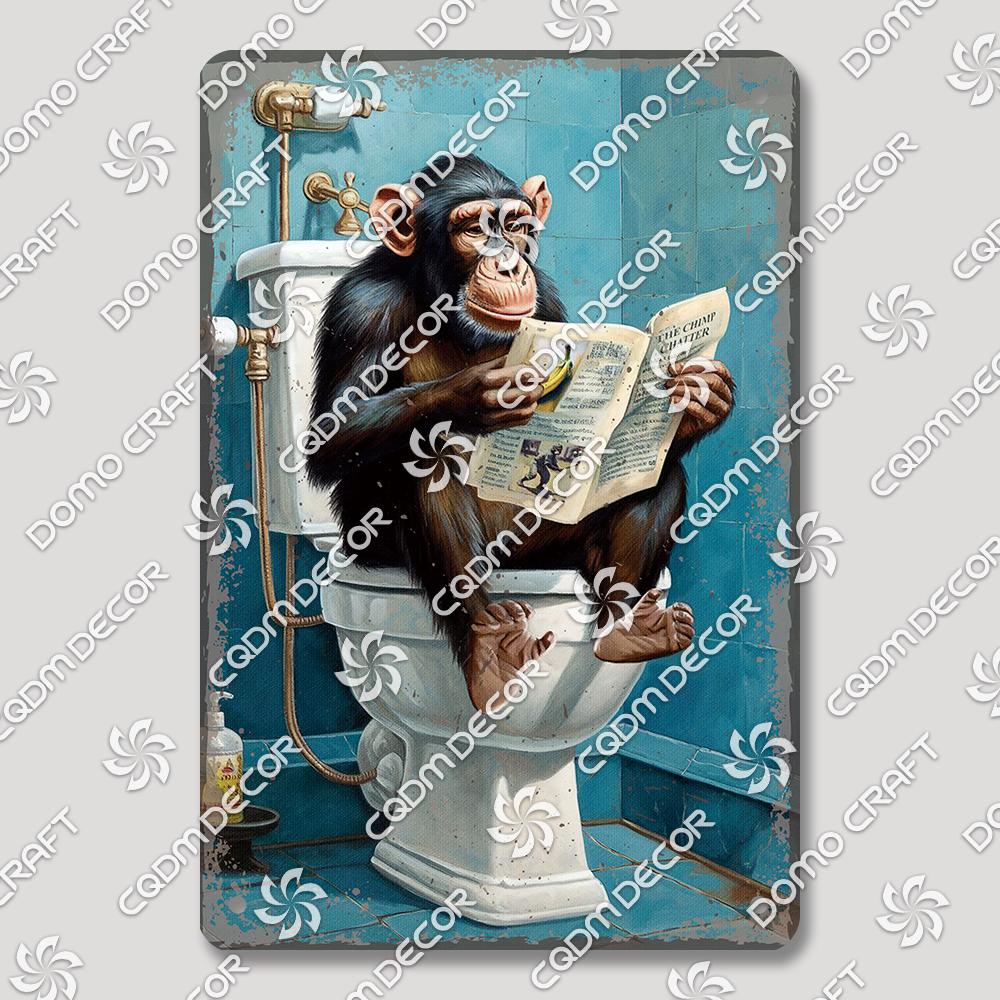 Забавная туалетная жестяная табличка Винтажный металлический постер Кролик Енот Кошка Собака Металлические таблички Ретро настенный декор для кафе ванной дома