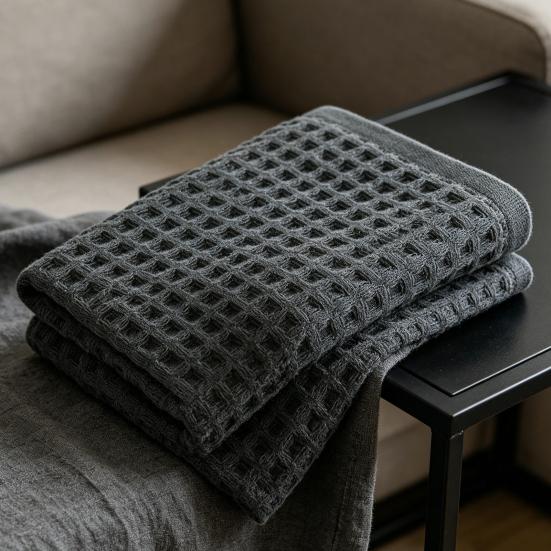 Hypoallergenic Bathing Towel Cotton Waffle Towels, Quick Dry Bath Lightweight Soft Sensitive Skin Friendly Washcloth Absorbent Travel for Bathroom,