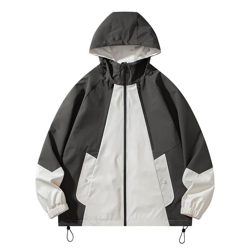 Color Matching Jacket Loose Contrasting Color Splicing Trend Casual Outdoor Windproof Jacket Hooded Jacket New In Spring and Autumn