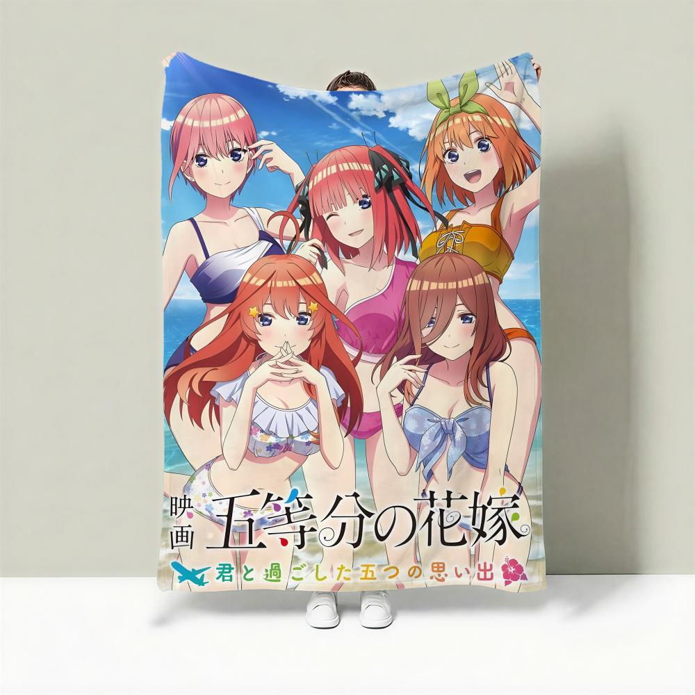 Anime T-The Quintessential Quintuplets Throw Lightweight 240g Flannel Blanket Soft Skin-friendly for Summer Cooling