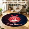 Round Rug Custom NameAberdeen FC Pattern Non Slip Carpet Home Floor Decor