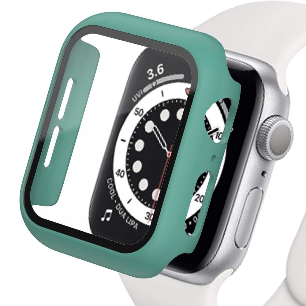 Закаленное стекло с крышкой для ПК для Apple Watch 7 6 SE 45 мм 41 мм 44 мм 40 мм 42 мм 38 мм Универсальный защитный чехол для экрана для Iwatch Series 5 4 3 2 1
