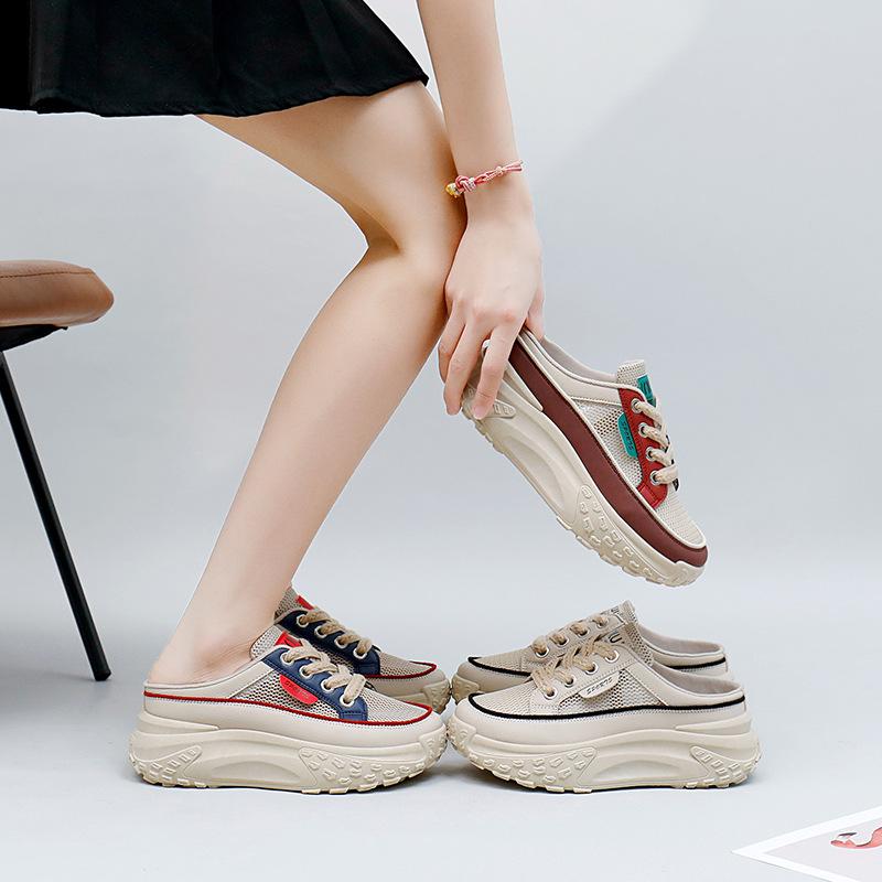 Сетчатые низкие туфли для папы, женские летние новые дышащие студенческие спортивные туфли для увеличения роста, для отдыха